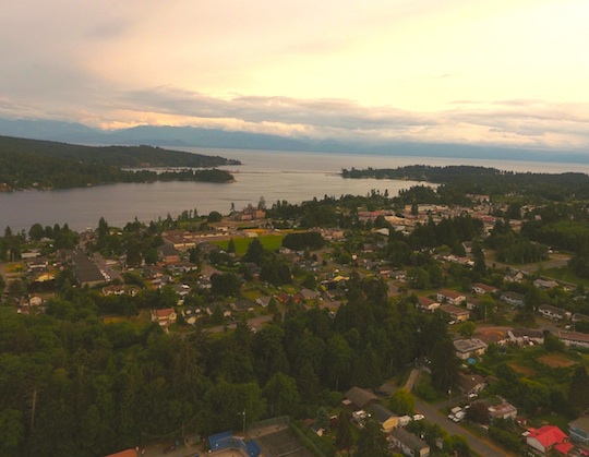 Whiffin Spit over the city.